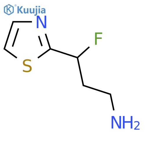 3-fluoro-3-(1,3-thiazol-2-yl)propan-1-amine structure