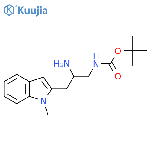 tert-butyl N-2-amino-3-(1-methyl-1H-indol-2-yl)propylcarbamate structure