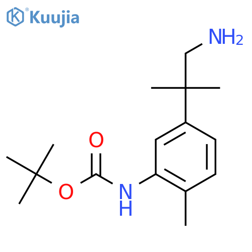 tert-butyl N-5-(1-amino-2-methylpropan-2-yl)-2-methylphenylcarbamate structure
