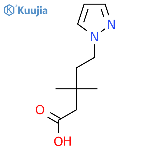 3,3-dimethyl-5-(1H-pyrazol-1-yl)pentanoic acid structure