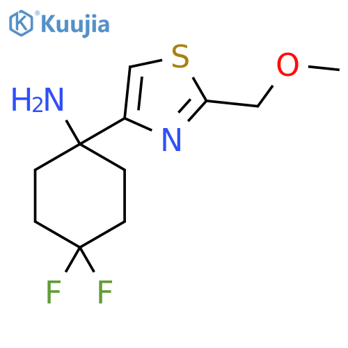 4,4-difluoro-1-2-(methoxymethyl)-1,3-thiazol-4-ylcyclohexan-1-amine structure