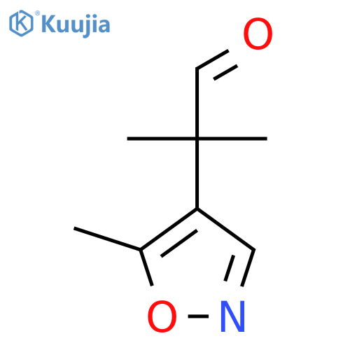 2-methyl-2-(5-methyl-1,2-oxazol-4-yl)propanal structure