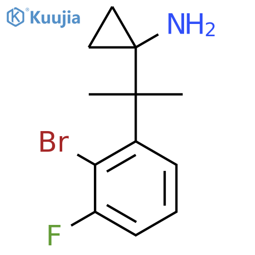 1-2-(2-bromo-3-fluorophenyl)propan-2-ylcyclopropan-1-amine structure