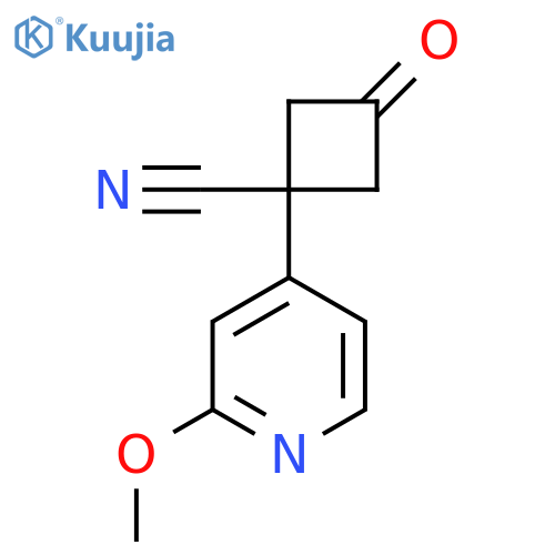 1-(2-methoxypyridin-4-yl)-3-oxocyclobutane-1-carbonitrile structure