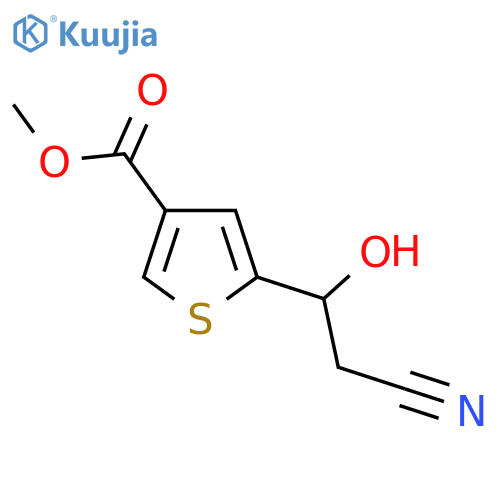 methyl 5-(2-cyano-1-hydroxyethyl)thiophene-3-carboxylate structure