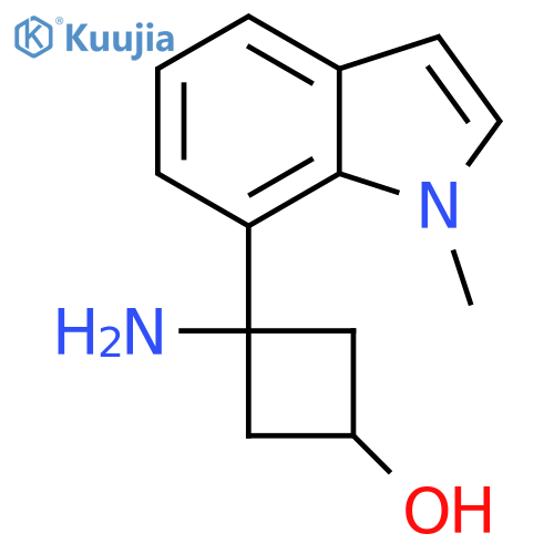 3-amino-3-(1-methyl-1H-indol-7-yl)cyclobutan-1-ol structure