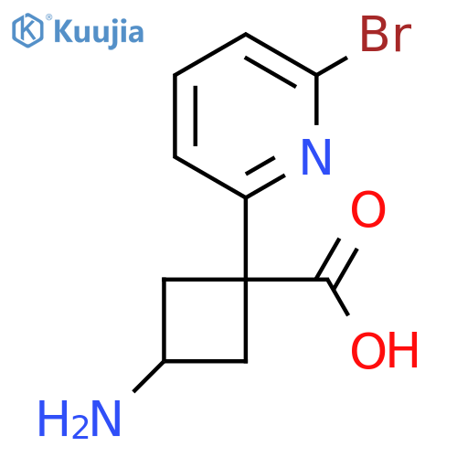 3-amino-1-(6-bromopyridin-2-yl)cyclobutane-1-carboxylic acid structure