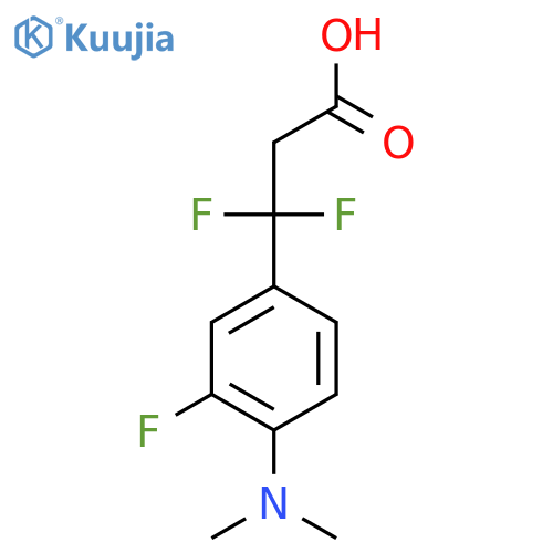 3-4-(dimethylamino)-3-fluorophenyl-3,3-difluoropropanoic acid structure
