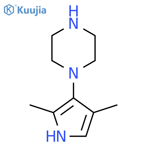 1-(2,4-dimethyl-1H-pyrrol-3-yl)piperazine structure