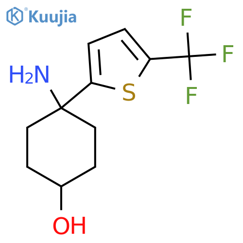 4-amino-4-5-(trifluoromethyl)thiophen-2-ylcyclohexan-1-ol structure