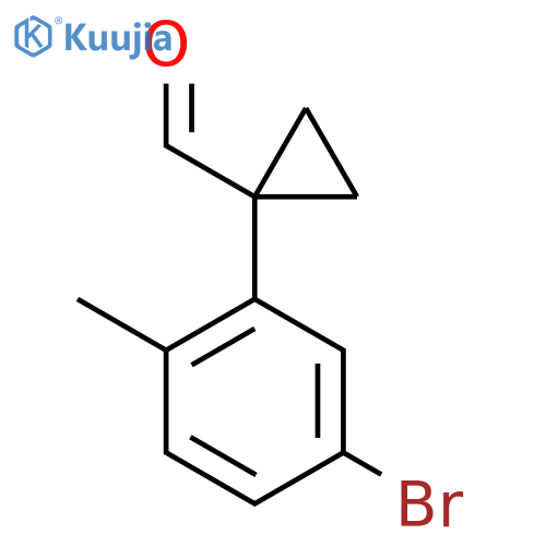 1-(5-bromo-2-methylphenyl)cyclopropane-1-carbaldehyde structure