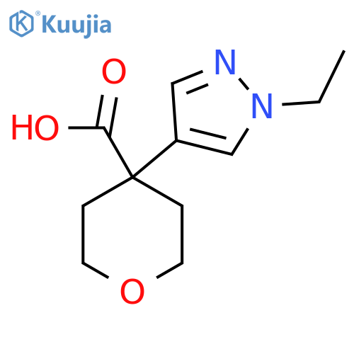4-(1-ethyl-1H-pyrazol-4-yl)oxane-4-carboxylic acid structure
