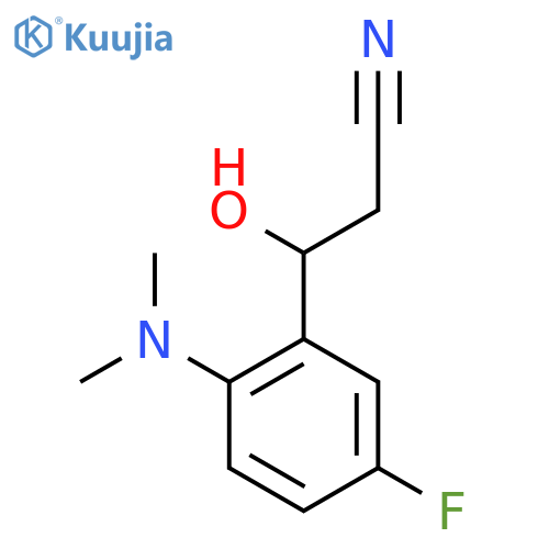 3-2-(dimethylamino)-5-fluorophenyl-3-hydroxypropanenitrile structure