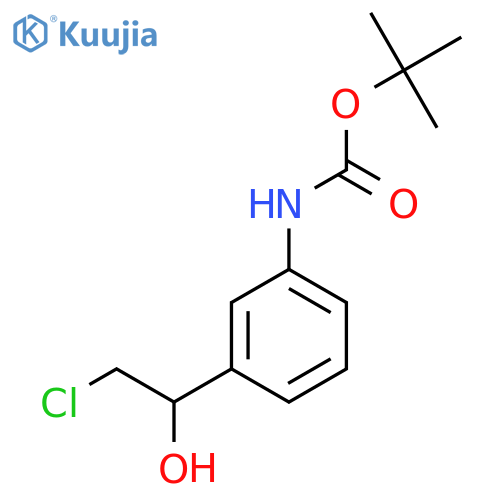 tert-butyl N-3-(2-chloro-1-hydroxyethyl)phenylcarbamate structure