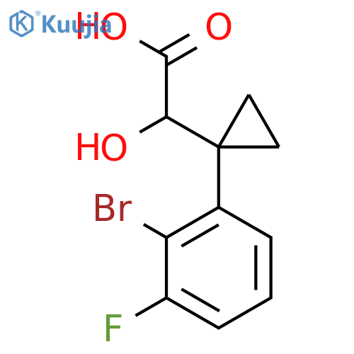 2-1-(2-bromo-3-fluorophenyl)cyclopropyl-2-hydroxyacetic acid structure