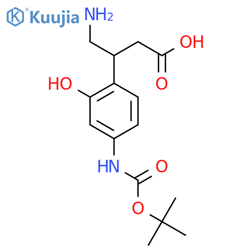 4-amino-3-(4-{(tert-butoxy)carbonylamino}-2-hydroxyphenyl)butanoic acid structure