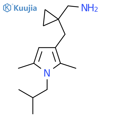 (1-{2,5-dimethyl-1-(2-methylpropyl)-1H-pyrrol-3-ylmethyl}cyclopropyl)methanamine structure