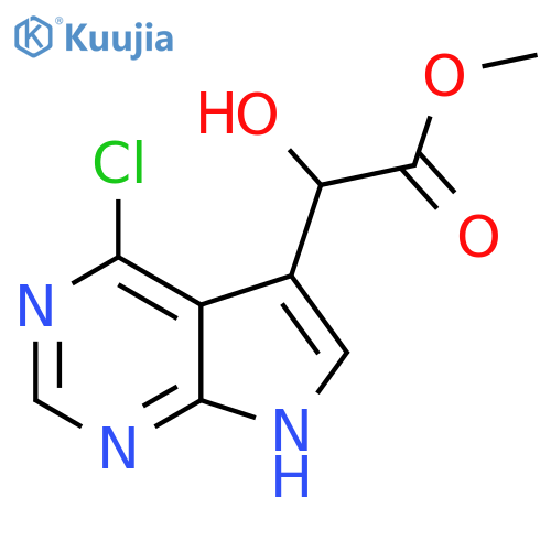 methyl 2-{4-chloro-7H-pyrrolo2,3-dpyrimidin-5-yl}-2-hydroxyacetate structure