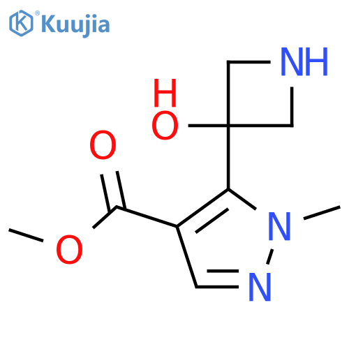 methyl 5-(3-hydroxyazetidin-3-yl)-1-methyl-1H-pyrazole-4-carboxylate structure