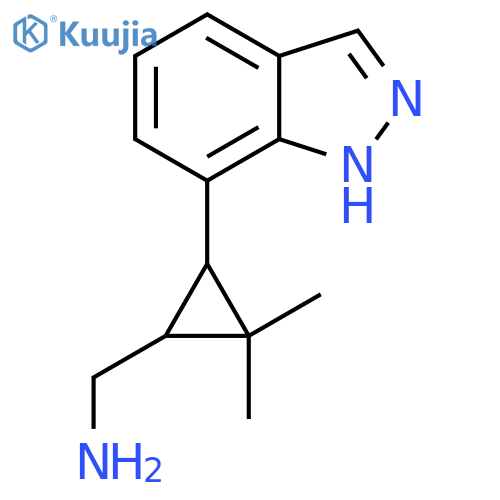 3-(1H-indazol-7-yl)-2,2-dimethylcyclopropylmethanamine structure