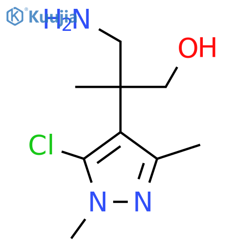 3-amino-2-(5-chloro-1,3-dimethyl-1H-pyrazol-4-yl)-2-methylpropan-1-ol structure