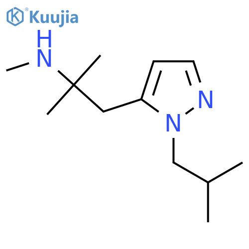 methyl({2-methyl-1-1-(2-methylpropyl)-1H-pyrazol-5-ylpropan-2-yl})amine structure