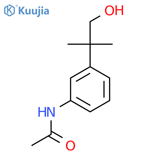 N-3-(1-hydroxy-2-methylpropan-2-yl)phenylacetamide structure
