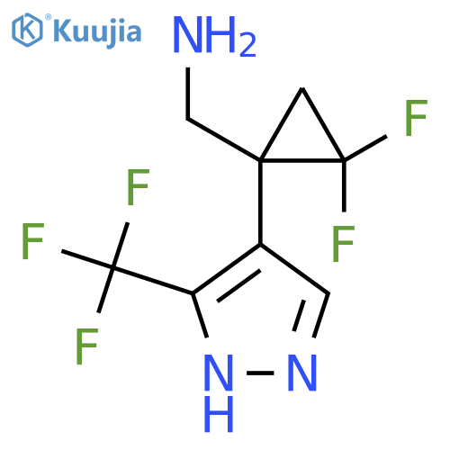 {2,2-difluoro-1-3-(trifluoromethyl)-1H-pyrazol-4-ylcyclopropyl}methanamine structure