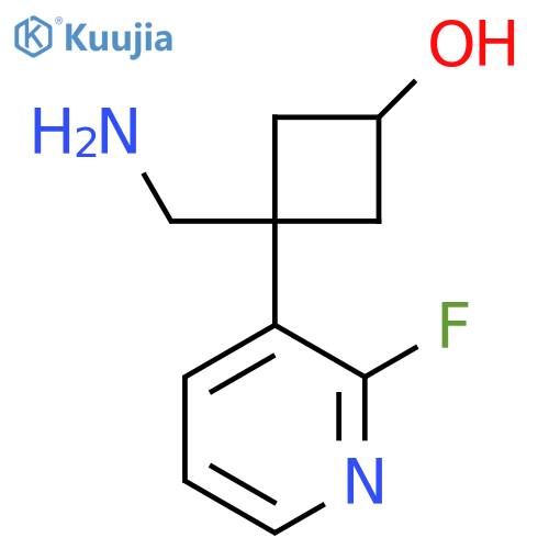 3-(aminomethyl)-3-(2-fluoropyridin-3-yl)cyclobutan-1-ol structure