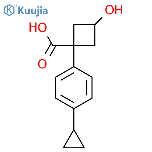 1-(4-cyclopropylphenyl)-3-hydroxycyclobutane-1-carboxylic acid structure