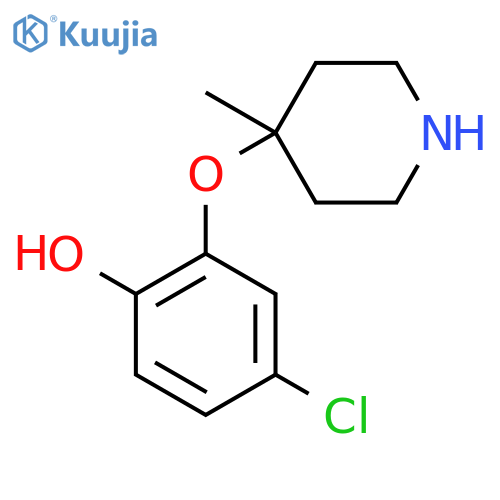 4-chloro-2-(4-methylpiperidin-4-yl)oxyphenol structure