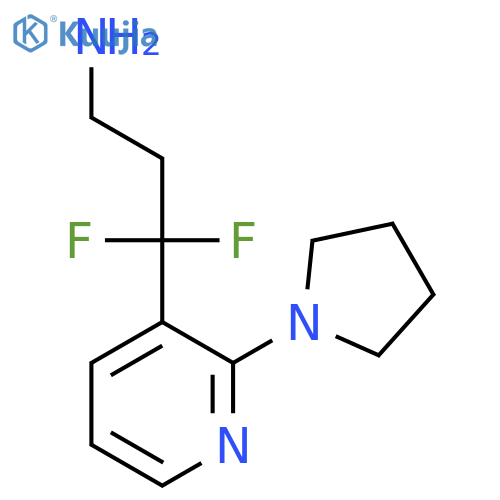 3,3-difluoro-3-2-(pyrrolidin-1-yl)pyridin-3-ylpropan-1-amine structure