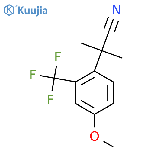 2-4-methoxy-2-(trifluoromethyl)phenyl-2-methylpropanenitrile structure