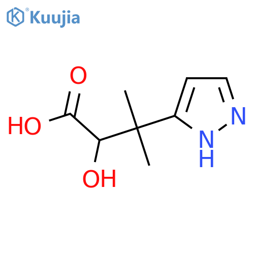 2-hydroxy-3-methyl-3-(1H-pyrazol-3-yl)butanoic acid structure