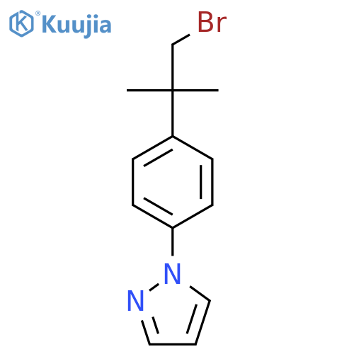 1-4-(1-bromo-2-methylpropan-2-yl)phenyl-1H-pyrazole structure