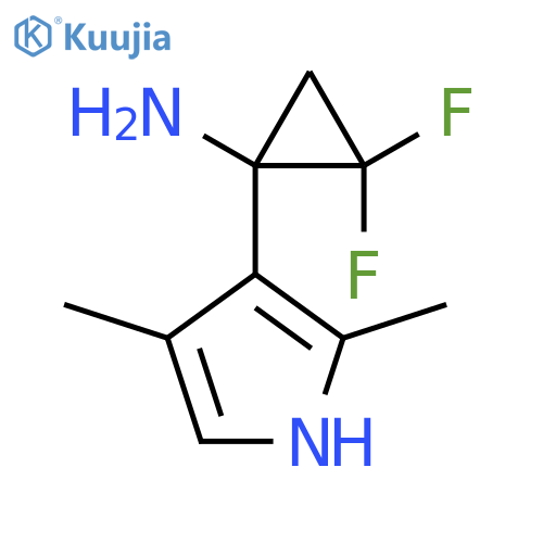 1-(2,4-dimethyl-1H-pyrrol-3-yl)-2,2-difluorocyclopropan-1-amine structure
