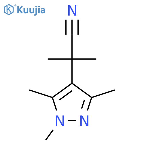 2-methyl-2-(trimethyl-1H-pyrazol-4-yl)propanenitrile structure