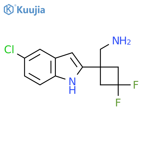 1-(5-chloro-1H-indol-2-yl)-3,3-difluorocyclobutylmethanamine structure