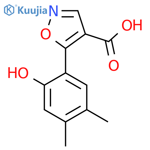 5-(2-hydroxy-4,5-dimethylphenyl)-1,2-oxazole-4-carboxylic acid structure