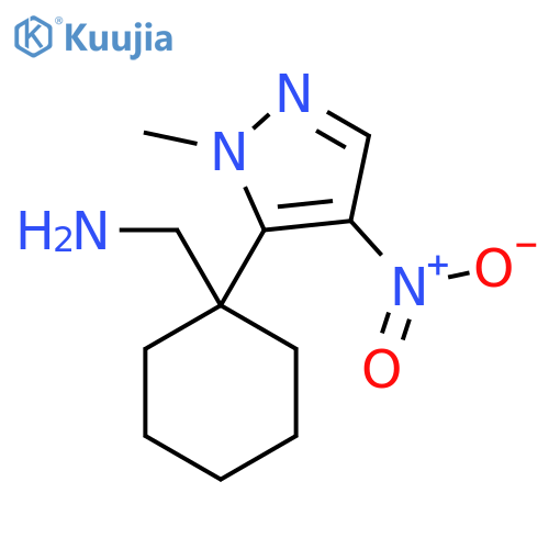 1-(1-methyl-4-nitro-1H-pyrazol-5-yl)cyclohexylmethanamine structure