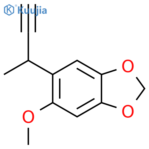 5-(but-3-yn-2-yl)-6-methoxy-1,3-dioxaindane structure