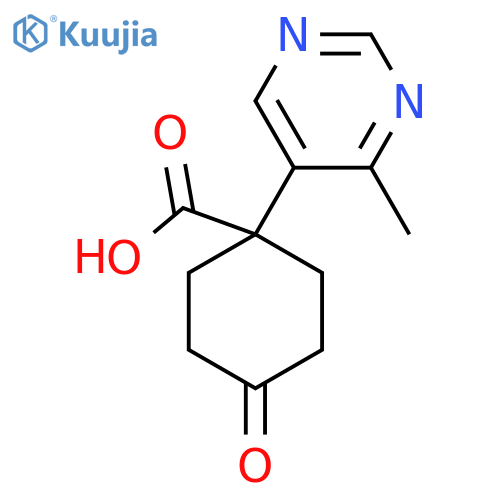 1-(4-methylpyrimidin-5-yl)-4-oxocyclohexane-1-carboxylic acid structure