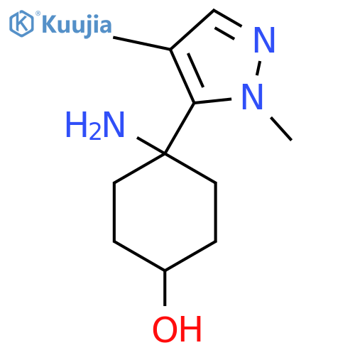 4-amino-4-(1,4-dimethyl-1H-pyrazol-5-yl)cyclohexan-1-ol structure