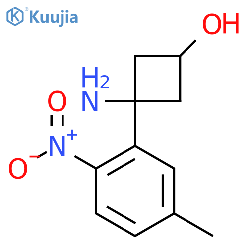 3-amino-3-(5-methyl-2-nitrophenyl)cyclobutan-1-ol structure