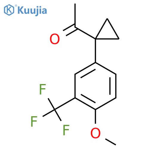 1-{1-4-methoxy-3-(trifluoromethyl)phenylcyclopropyl}ethan-1-one structure