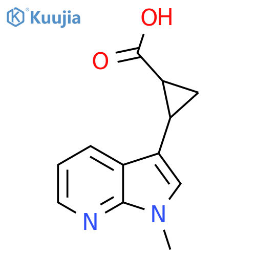 2-{1-methyl-1H-pyrrolo2,3-bpyridin-3-yl}cyclopropane-1-carboxylic acid structure