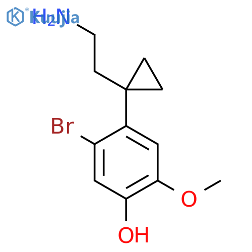 4-1-(2-aminoethyl)cyclopropyl-5-bromo-2-methoxyphenol structure