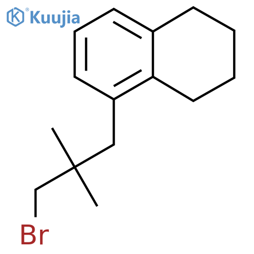 5-(3-bromo-2,2-dimethylpropyl)-1,2,3,4-tetrahydronaphthalene structure