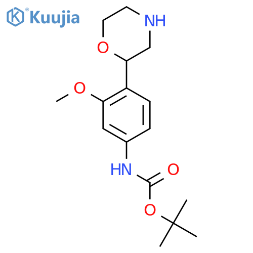 tert-butyl N-3-methoxy-4-(morpholin-2-yl)phenylcarbamate structure