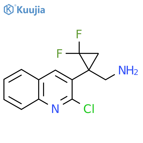 1-(2-chloroquinolin-3-yl)-2,2-difluorocyclopropylmethanamine structure
